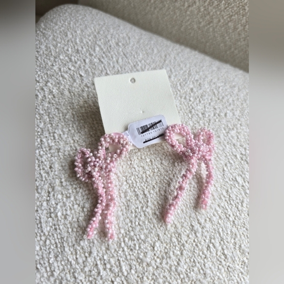 Free People, Brandy Bow Dangles Earrings, Pink - NWT! - Picture 3 of 6